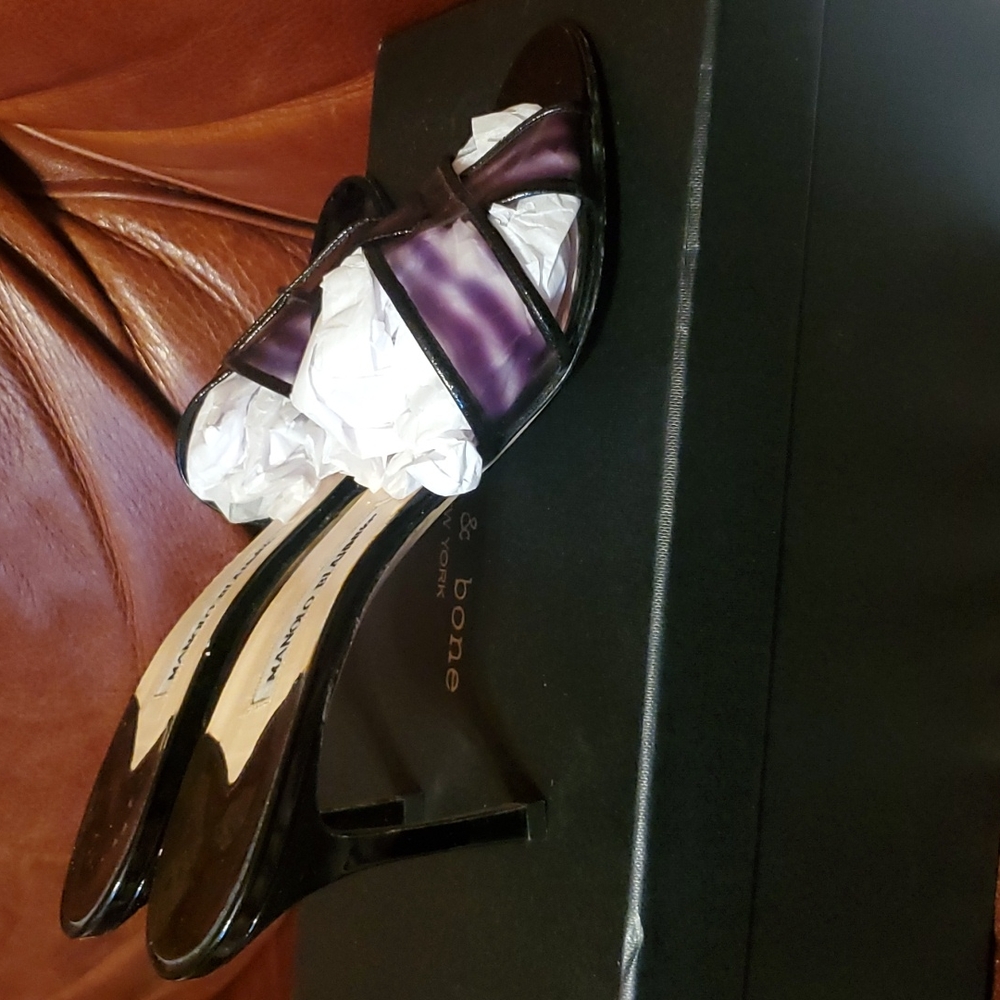 NEW MANOLO BLAHNIK BLACK OPEN TOE HEELS - Picture 5 of 6
